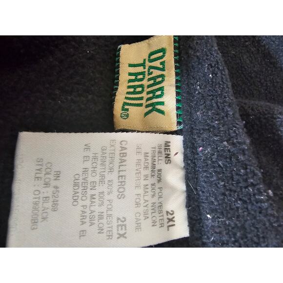 Ozark Trail Full-Zip Long-Sleeve Black Fleece Jacket Men's XXL - Picture 3 of 5